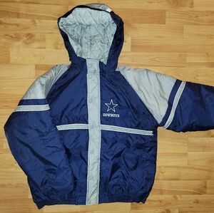14/16Y Dallas Cowboys Kids Hooded Puffer Jacket NFL Kids Touchdown Club